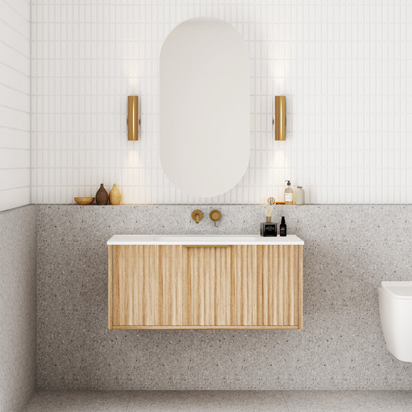 Capture Ensuite Wall Hung Vanity - Natural Oak