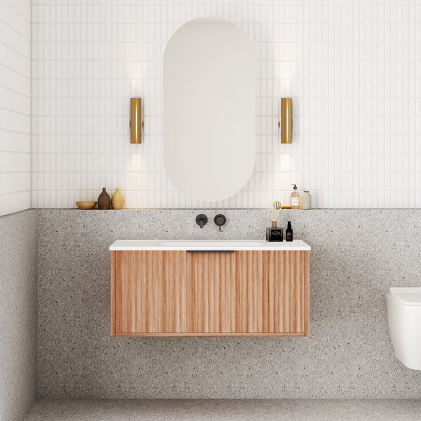 Capture Ensuite Wall Hung Vanity - Walnut
