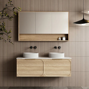 Cassa Designs Cicero Wall Hung Vanity - Double Natural Oak