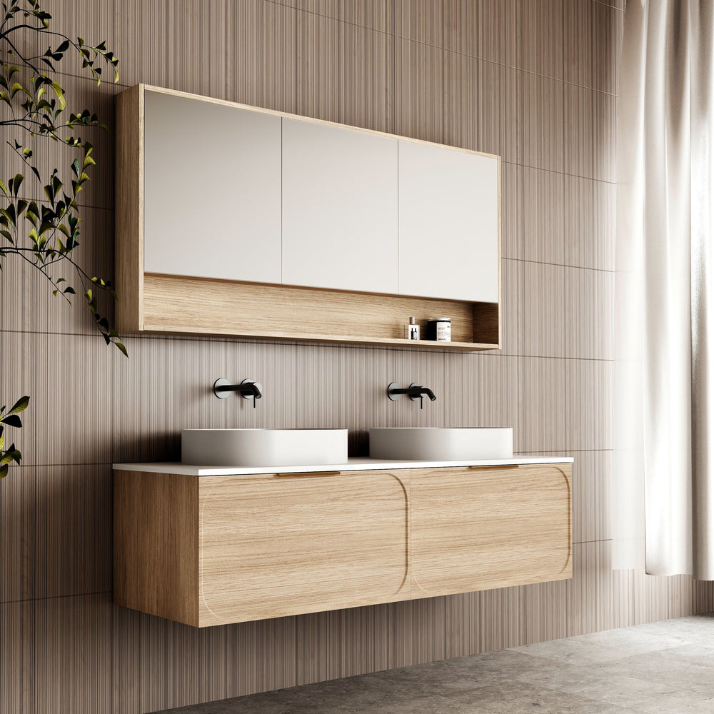 Cassa Designs Cicero Shaving Cabinet - Walnut- Three Doors