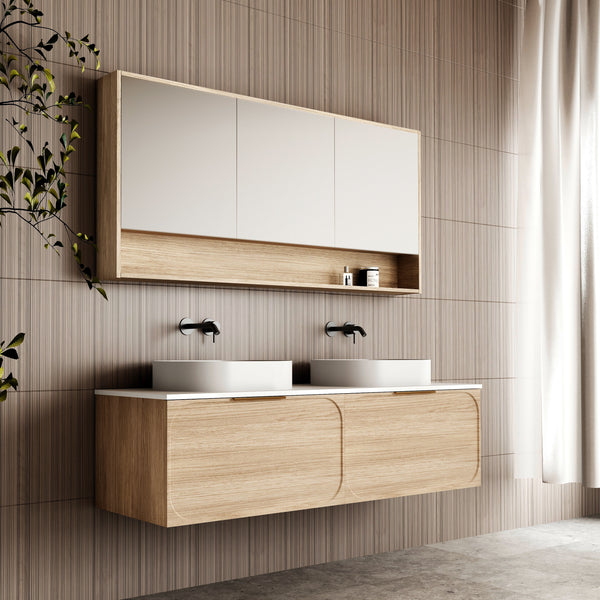 Cassa Designs Cicero Shaving Cabinet - Walnut- Three Doors