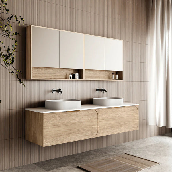 Cassa Designs Cicero Wall Hung Vanity - Double Natural Oak