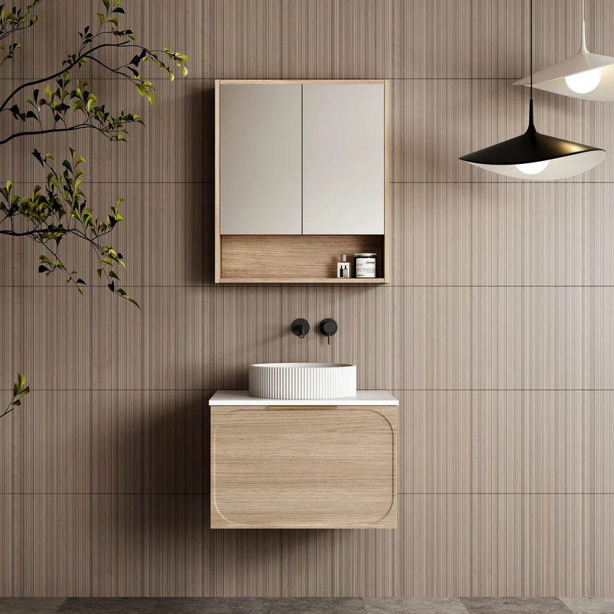Cassa Designs Cicero Shaving Cabinet - Natural Oak- Double Doors