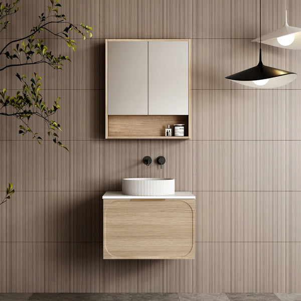 Cassa Designs Cicero Shaving Cabinet - Natural Oak- Double Doors