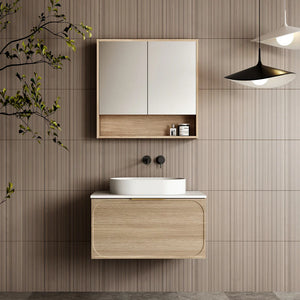 Cassa Designs Cicero Shaving Cabinet - Natural Oak- Double Doors