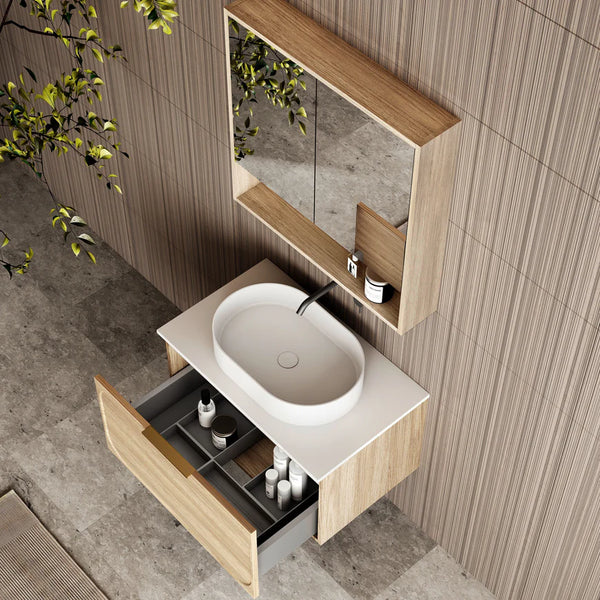 Cassa Designs Cicero Wall Hung Vanity - Single Natural Oak