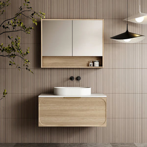 Cassa Designs Cicero Shaving Cabinet - Natural Oak- Double Doors