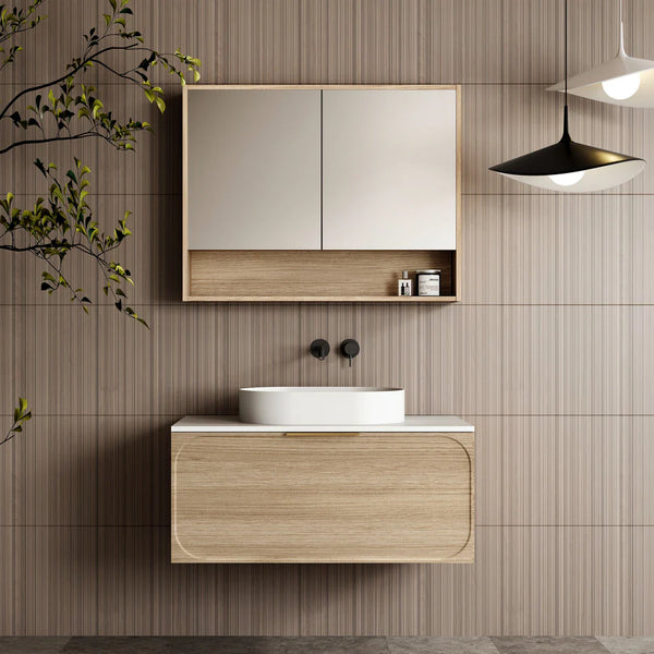 Cassa Designs Cicero Shaving Cabinet - Natural Oak- Double Doors