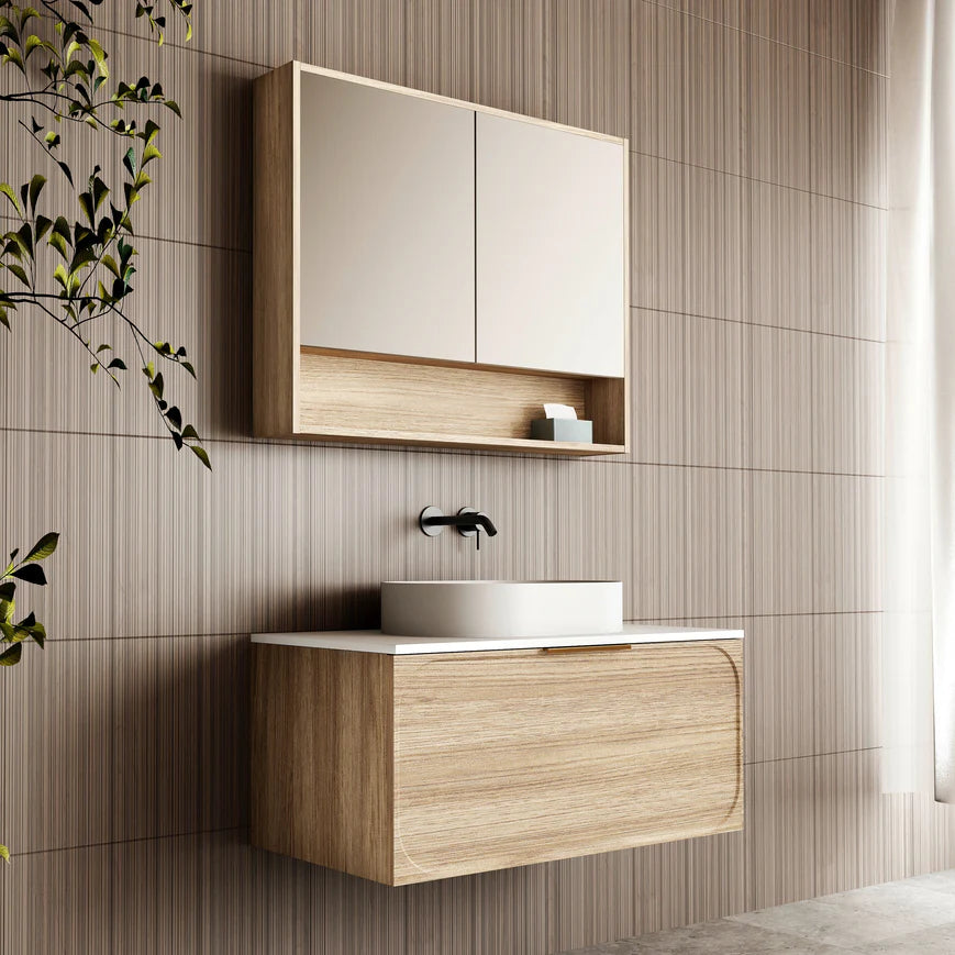 Cicero Wall Hung Vanity - Single Natural Oak