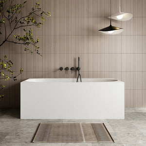 Cassa Design New Multi Square Corner Back To Wall Freestanding Bath Matte White