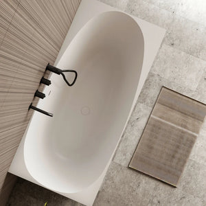 Cassa Design New Multi Square Corner Back To Wall Freestanding Bath Matte White