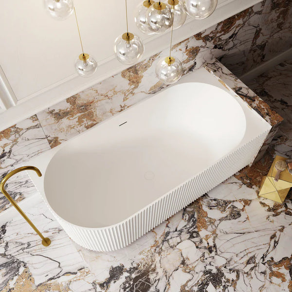 Cassa Designs V-Groove Corner Back To Wall Bath Matte White - Right Hand Corner