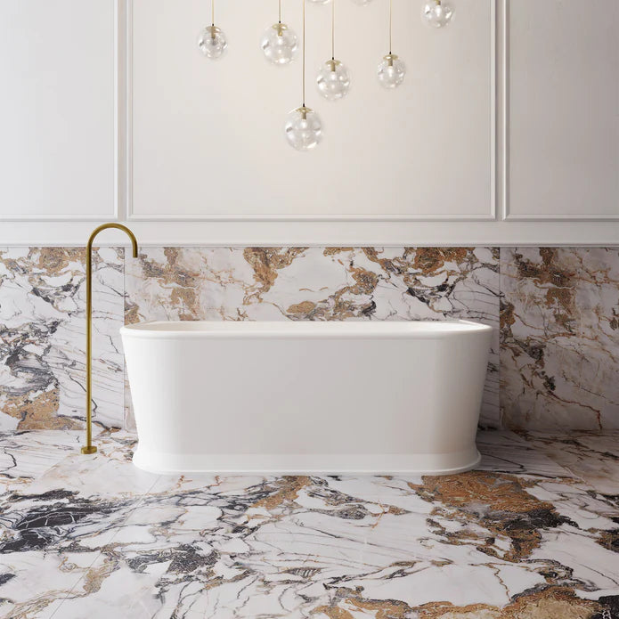 Cassa Designs Westminster Back To Wall Freestanding Bath Gloss White