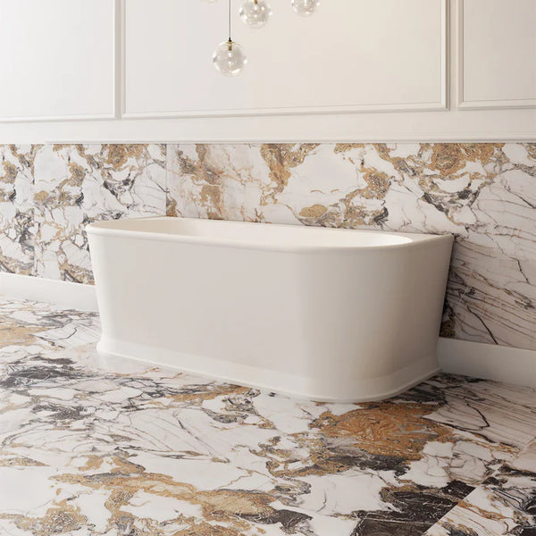 Cassa Designs Westminster Back To Wall Freestanding Bath Gloss White