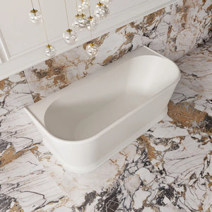 Cassa Designs Westminster Back To Wall Freestanding Bath Gloss White