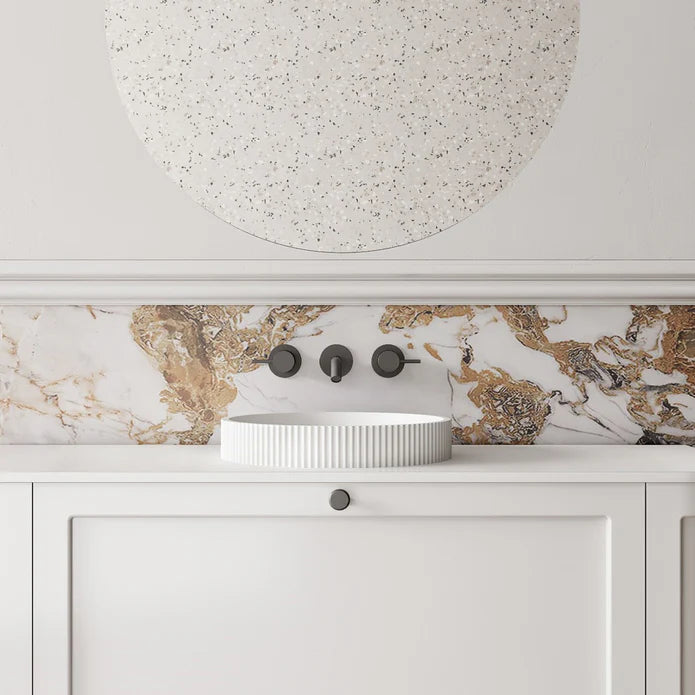 V-Groove Round Semi-inset Basin Matte White