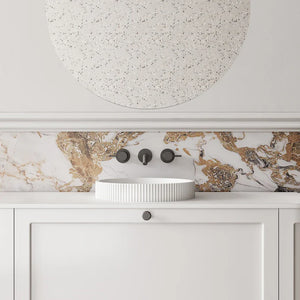 V-Groove Round Semi-inset Basin Matte White