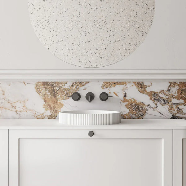 V-Groove Round Semi-inset Basin Matte White