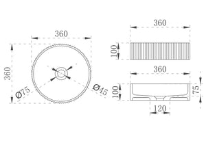 V-Groove Round Above Counter Basin Matte White