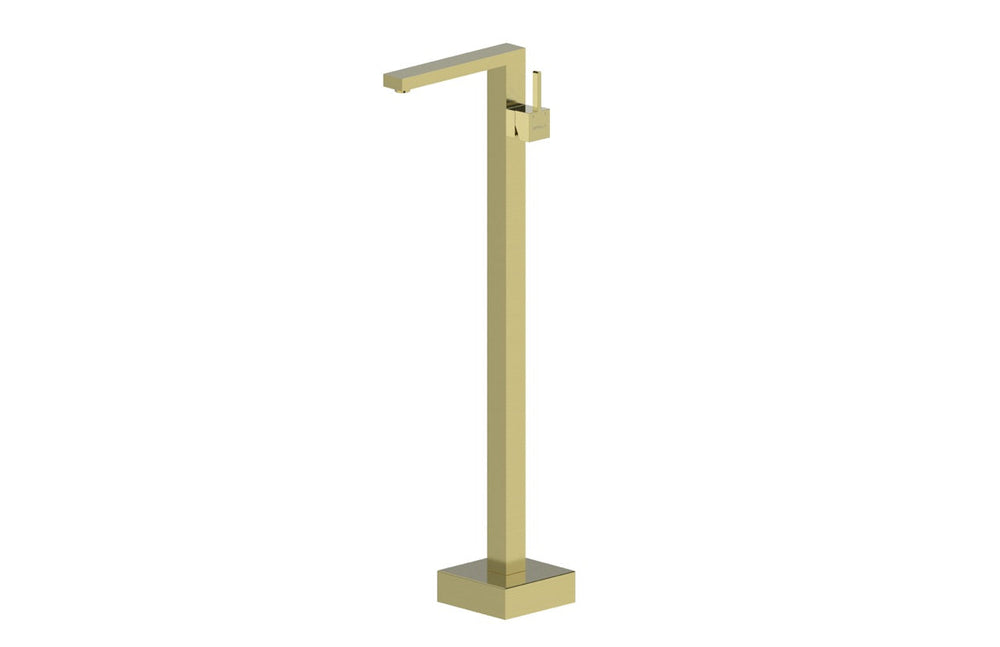 Floor Standing Bath Spout with Mixer Brushed Brass