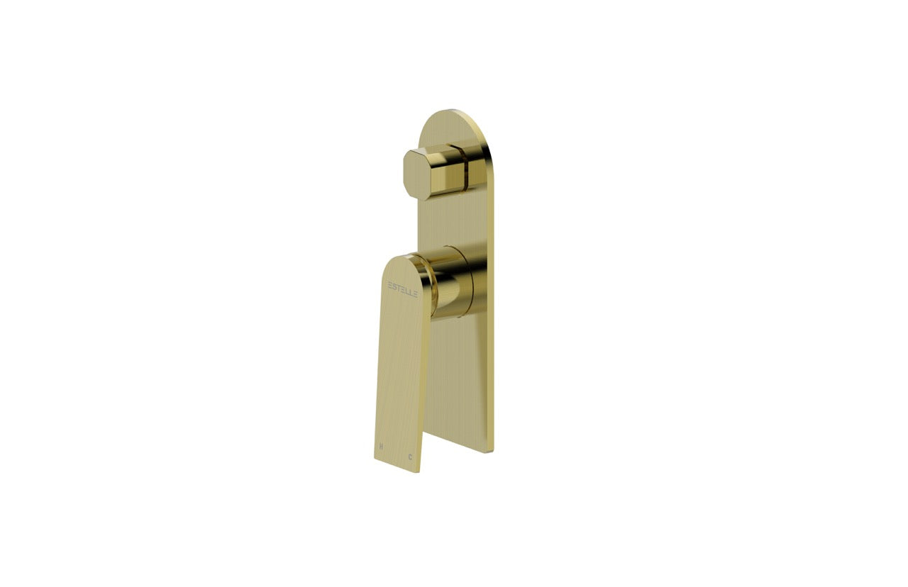 Statesman - Shower Mixer with Diverter - Brushed Brass Electro