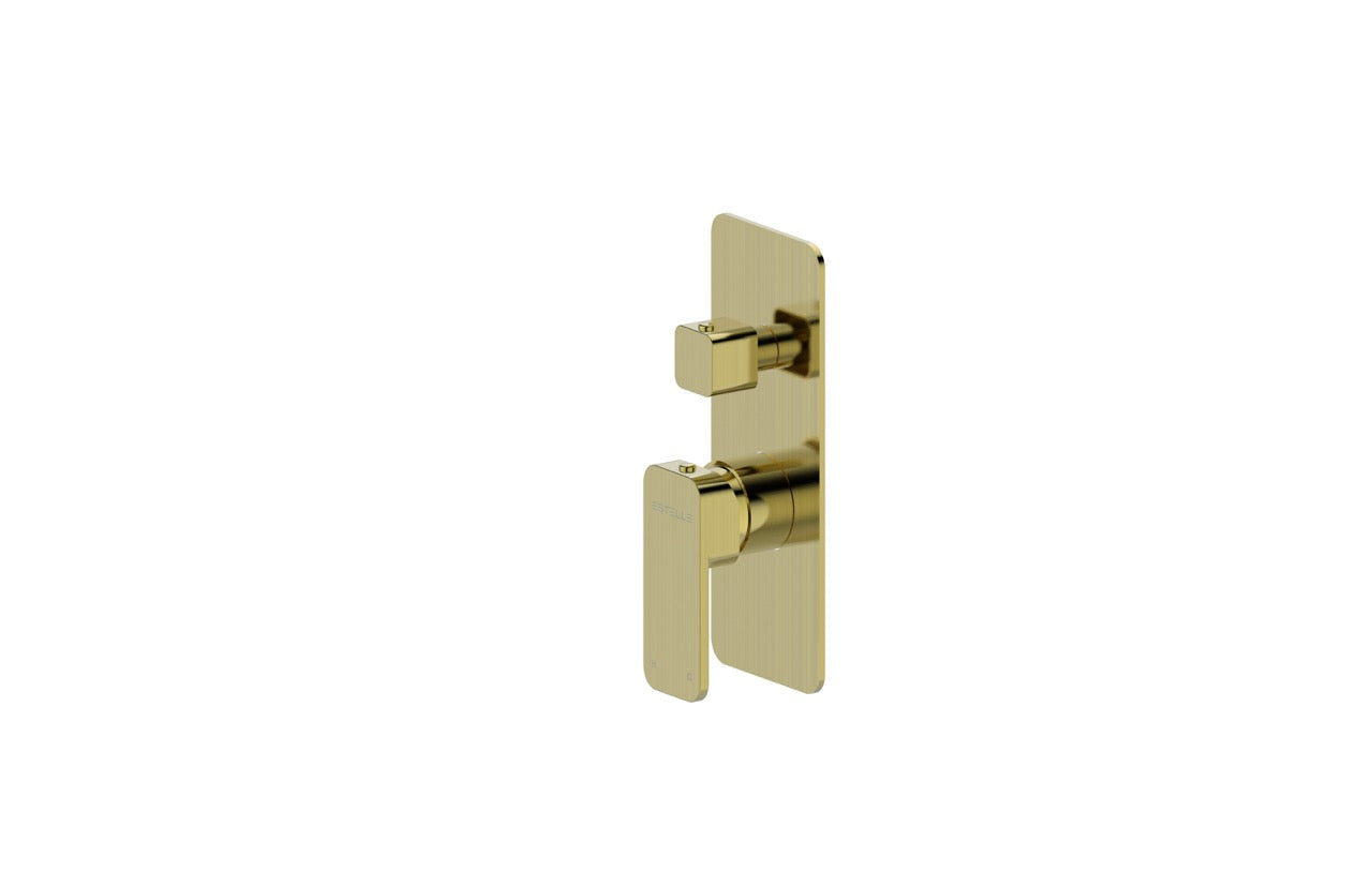 Boston - Shower Mixer with Diverter - Brushed Brass Electro