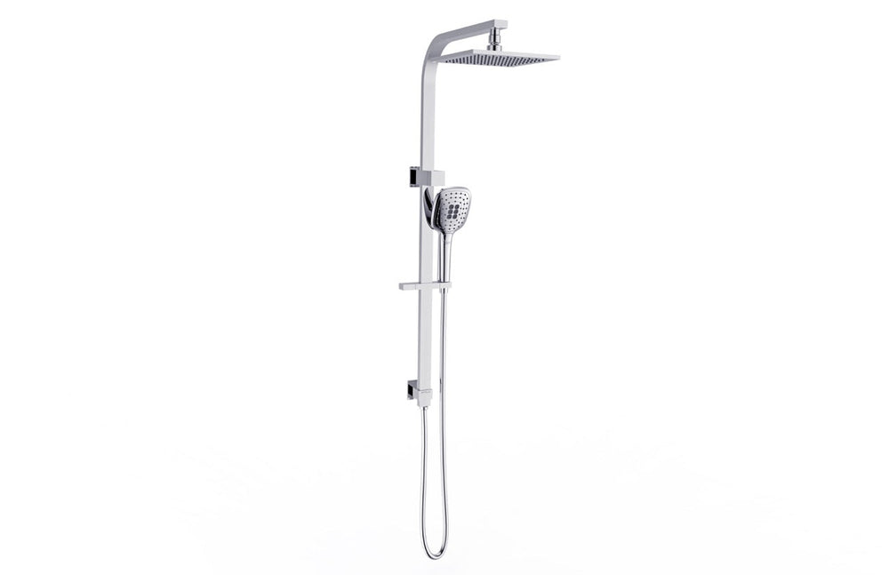 Square Shower Rail Set Polished Chrome