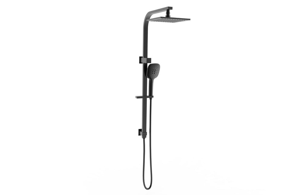 Square Shower Rail Set Matte Black