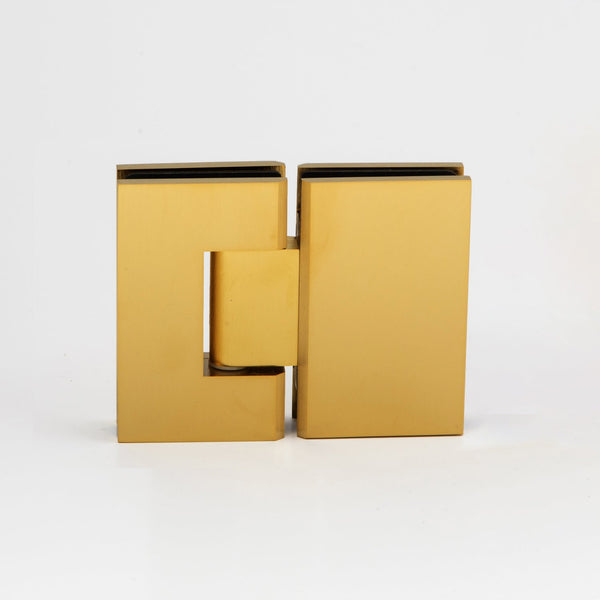 Boston Glass to Glass Hinge Raw Brushed Brass