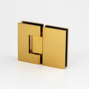 Boston Glass to Glass Hinge Raw Brushed Brass