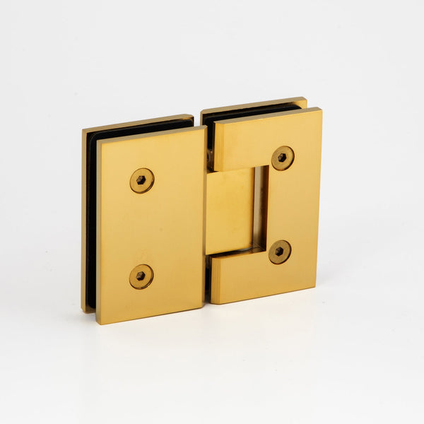 Boston Glass to Glass Hinge Raw Brushed Brass