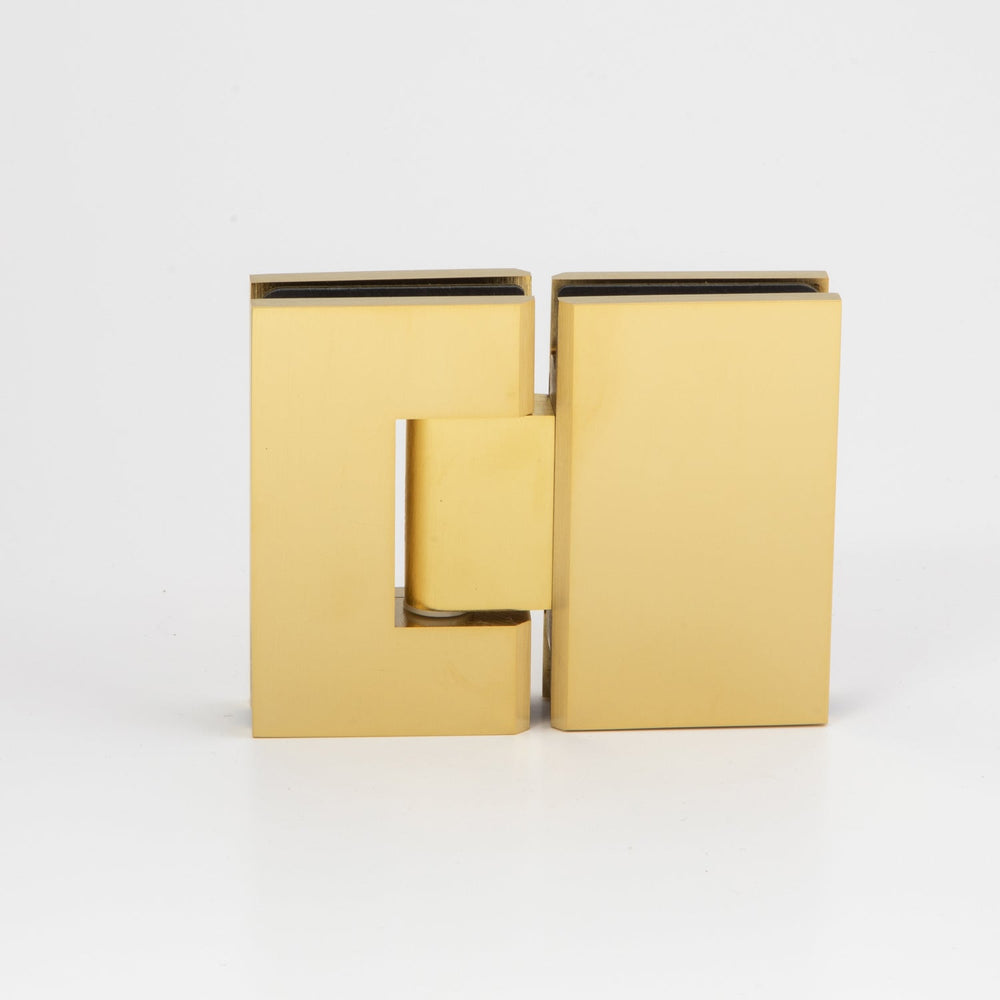 Boston 6-8mm Glass to Glass 180 Degree Shower Hinge -  Raw Brushed Brass