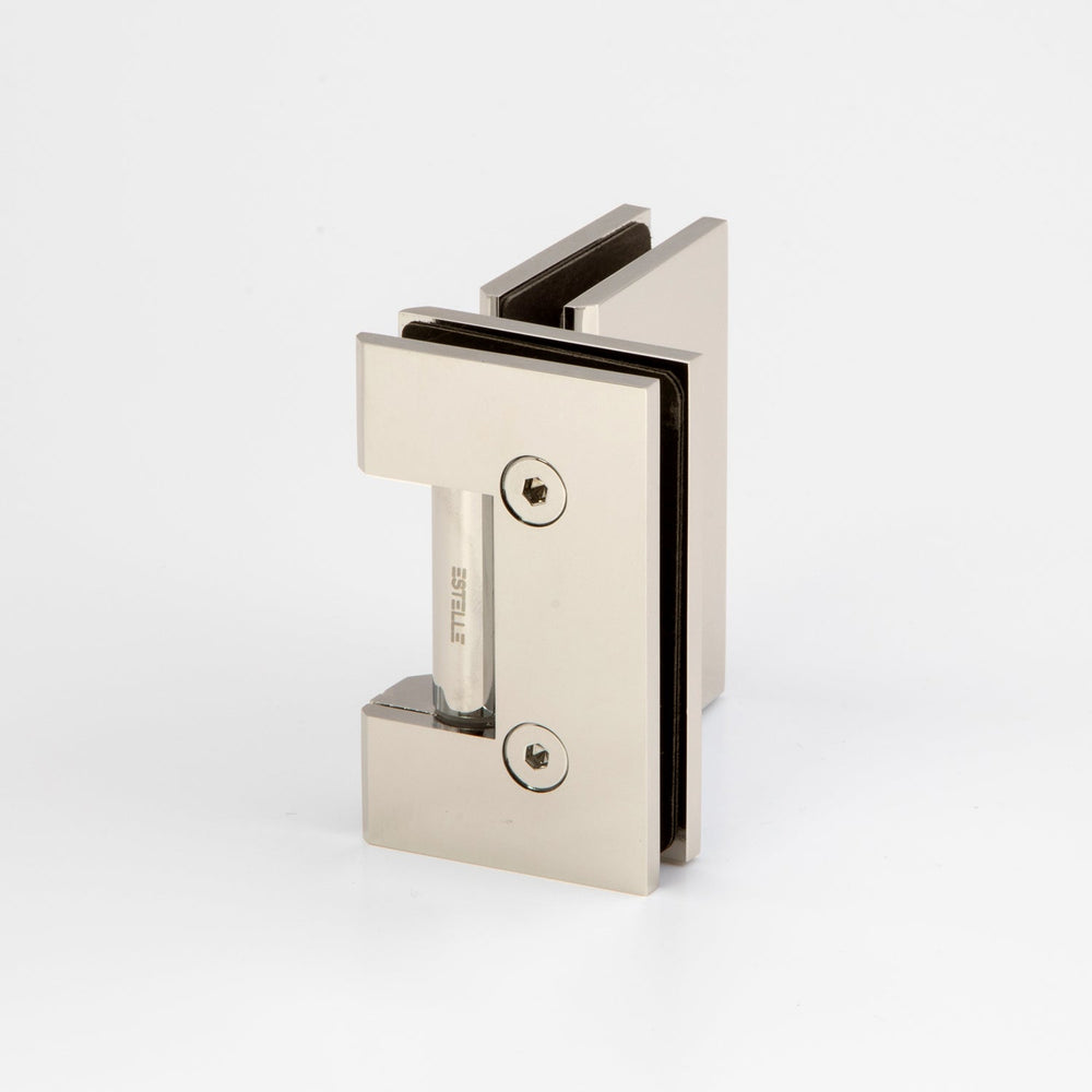 Boston Glass to Glass 180 Degree Hinge Polished Nickel