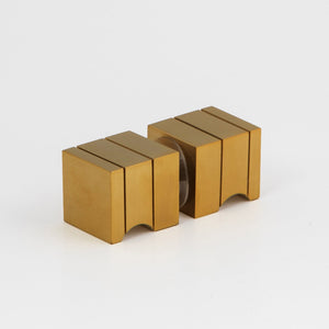 Square Knob Raw Brushed Brass