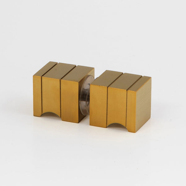 Square Knob Raw Brushed Brass