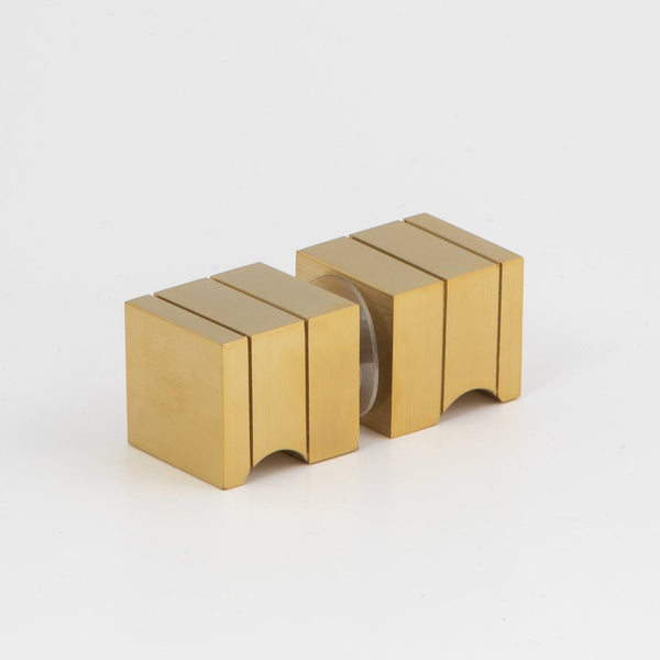 Square Door Knob Brushed Brass