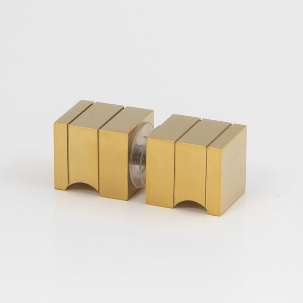 Square Door Knob Brushed Brass