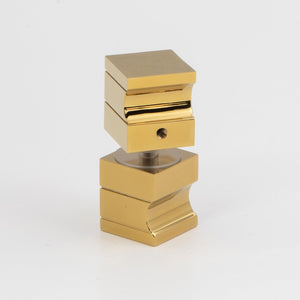 Square Door Knob Polished Gold