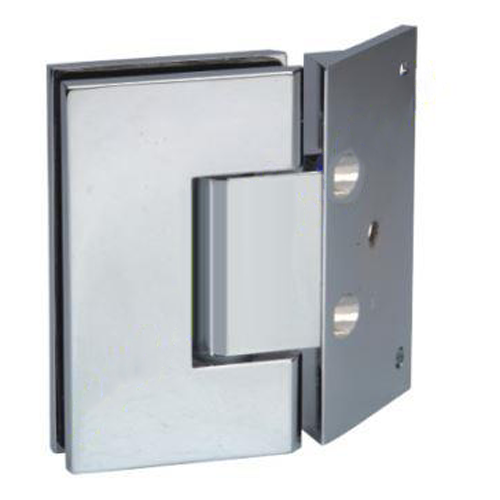 Boston Wall to 6-8mm Glass Hinge with 135 Degree Type Mounting Plate - Polished Chrome