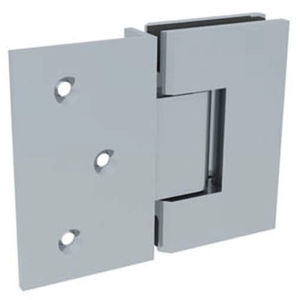 Boston Wall to Glass Hinge with 180 Degree Type Mounting Plate - Polished Chrome