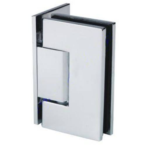 Boston Heavy Duty Wall to Glass Hinge with XL Type L Mounting Plate - Polished Gold