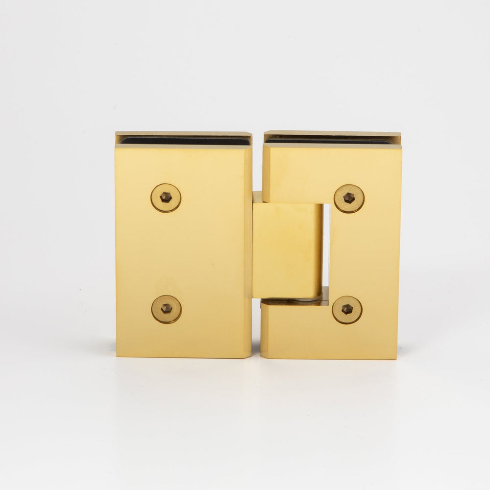 180 degree glass to glass brushed brass