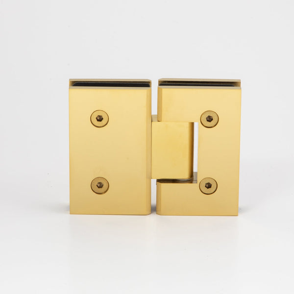 180 degree glass to glass brushed brass