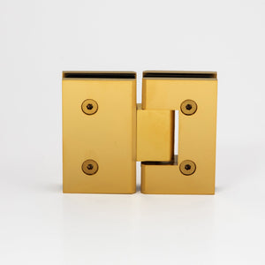 180 degree glass to glass hinge raw brushed brass