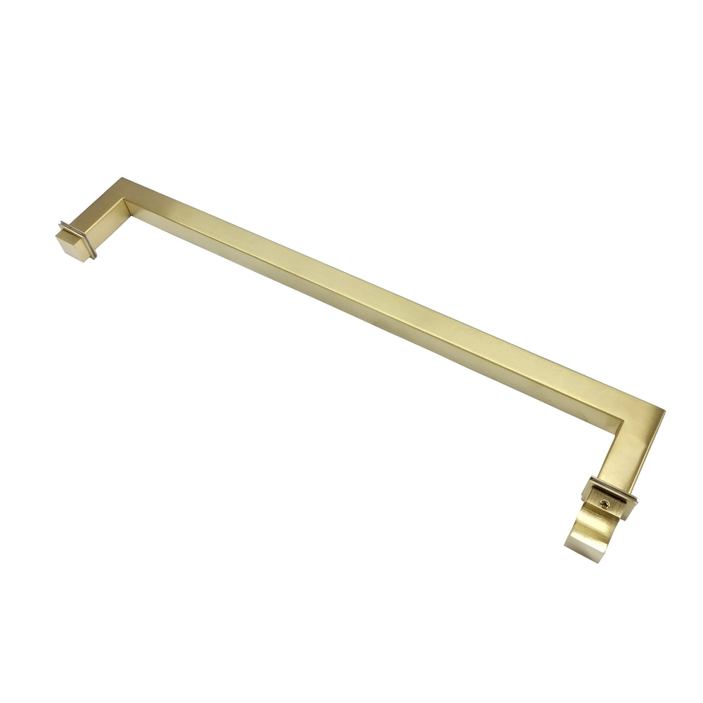 Square Towel Rail 430mm with FEK Door Knob Brushed Brass