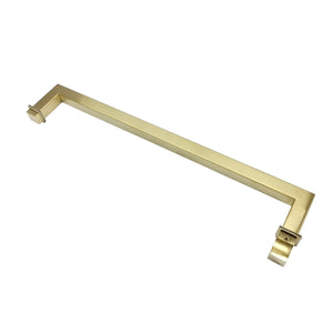 Square Towel Rail 430mm with FEK Door Knob Brushed Brass