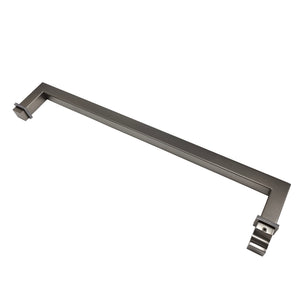 Square Towel Rail 430mm with FEK Door Knob Satin Gun Metal