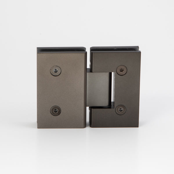 180 degree glass to glass hinge brushed gun metal
