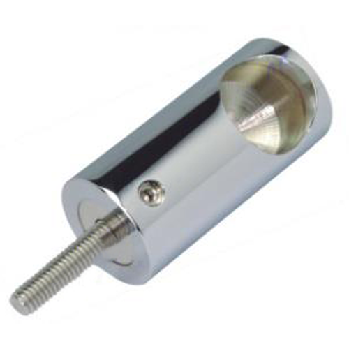 Round DIY Glass to Rail Fitting with Thread Polished Gold