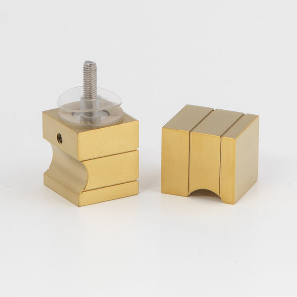 Square Door Knob Brushed Brass